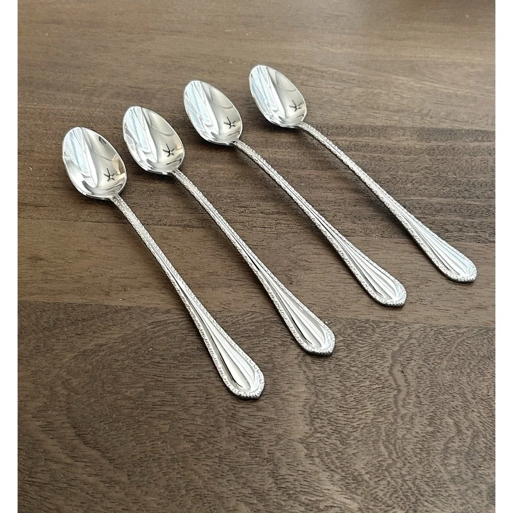 Reed & Barton Englefield Iced Tea Spoons Set Of 4 Stainless Glossy
